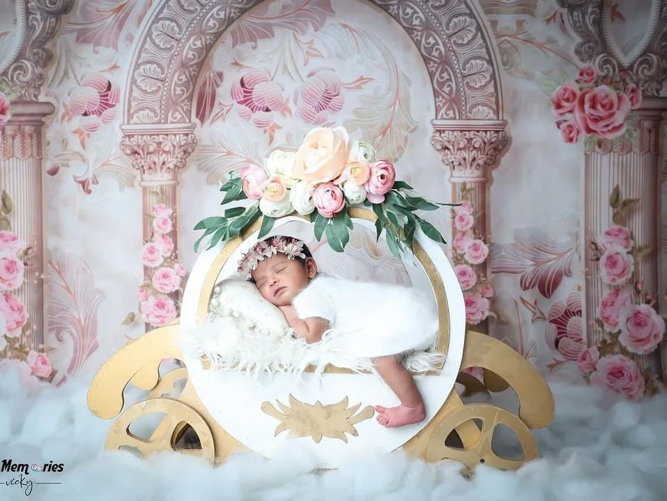 Baby Photoshoot Prop Princess Carriage | Newborn Baby Prop