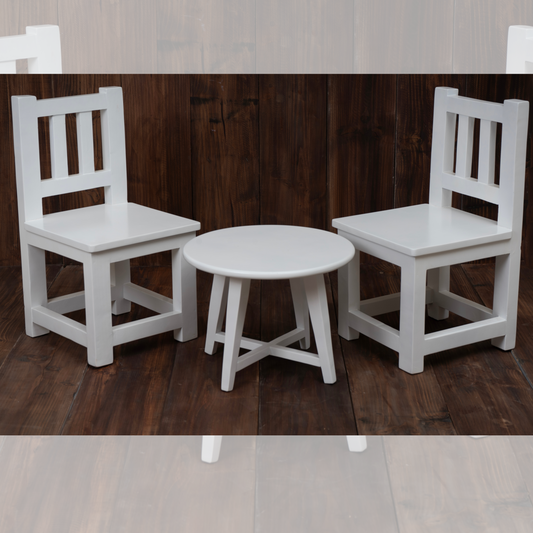 Wooden chair and table set